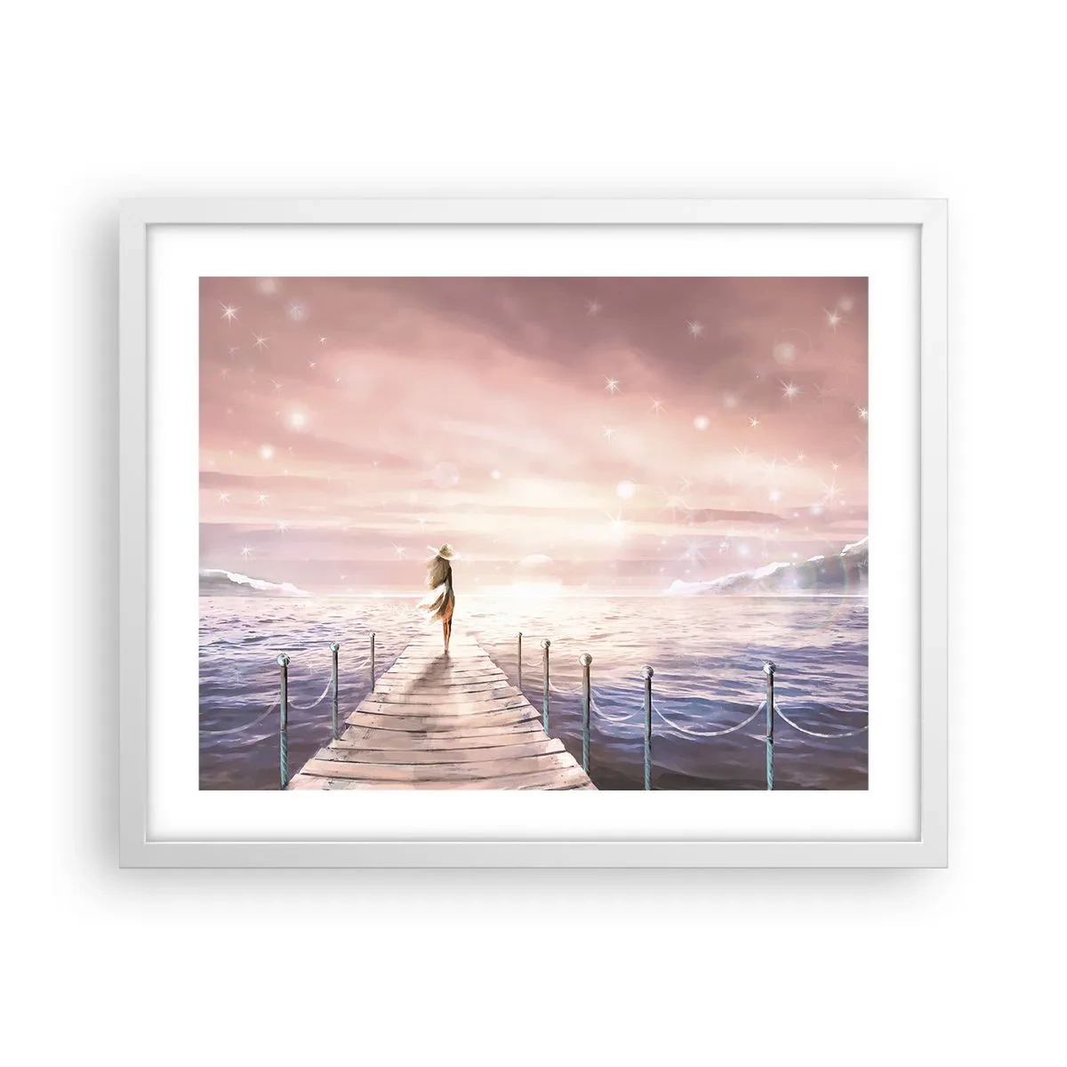 Poster in cornice bianca - Alla luce del sogno - 50x40 cm
