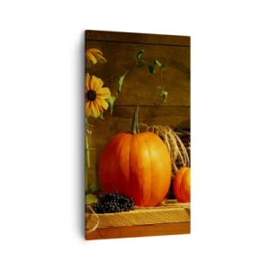 Quadro su tela - Stampe su Tela - Composizione rustica: i doni dell'autunno - 45x80 cm