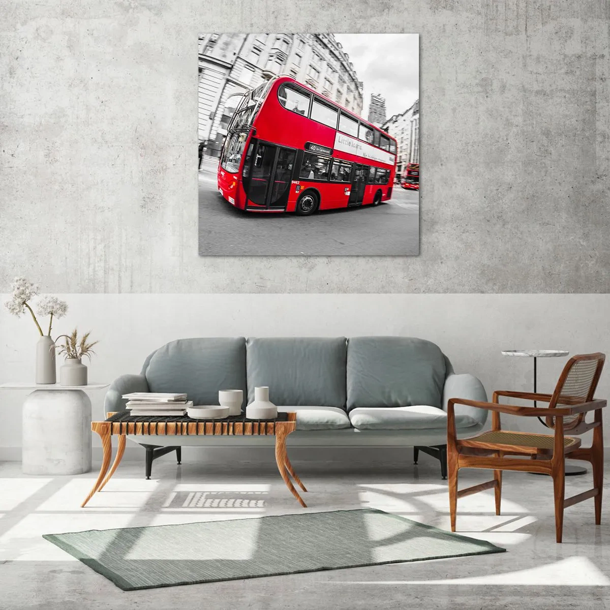 Quadro su vetro - Londra tradizionalmente: by bus - 30x30 cm