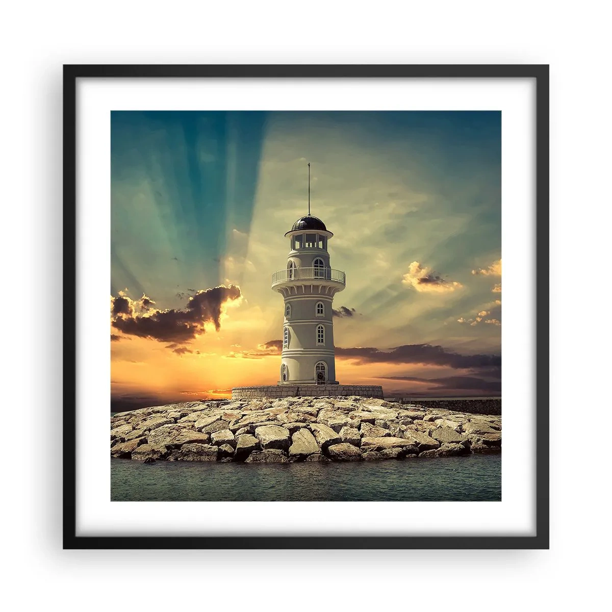 Poster in cornice nera - Luce - Bontà - Bellezza - 50x50 cm