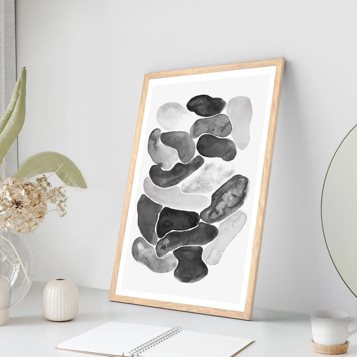 Poster in cornice rovere chiaro - Astrazione rocciosa - 70x100 cm