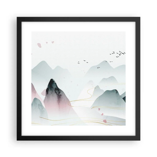 Poster in cornice nera - Oltre le cime - 40x40 cm