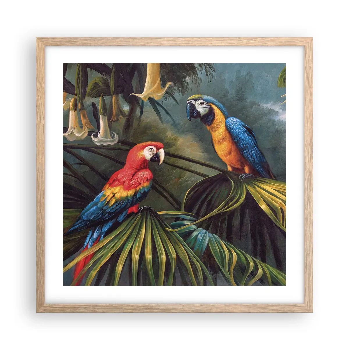 Poster in cornice rovere chiaro - Romanticità ai tropici - 50x50 cm
