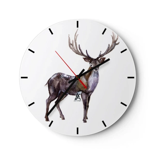 Orologio da parete - Orologio in Vetro - Il re della foresta del nord - 40x40 cm