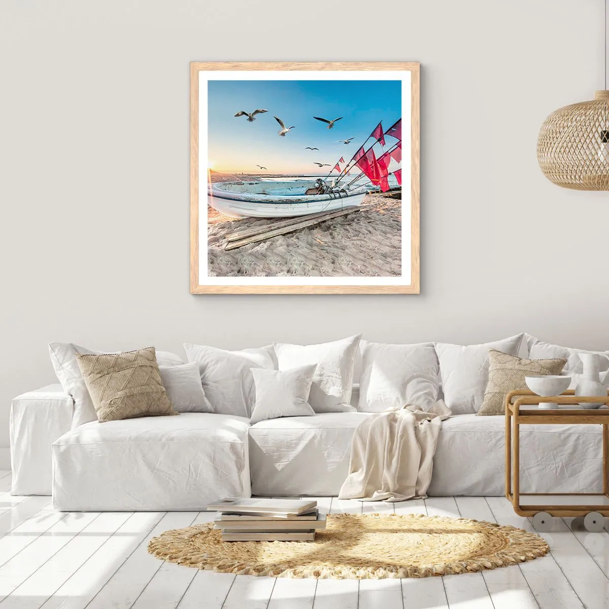 Poster in cornice rovere chiaro - Meritato riposo - 40x40 cm