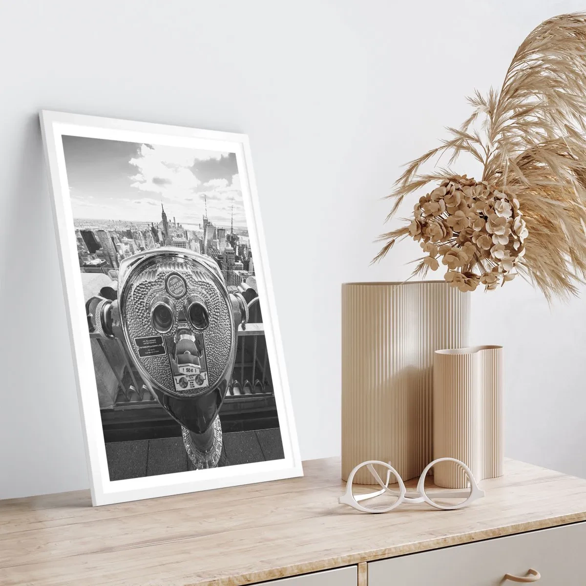 Poster in cornice bianca - Il centro del mondo - 70x100 cm