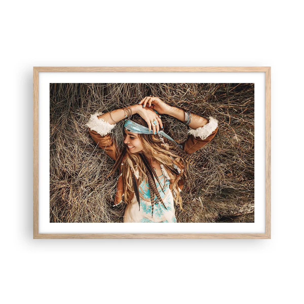 Poster in cornice rovere chiaro - Verso gli anni dell'amore - 70x50 cm