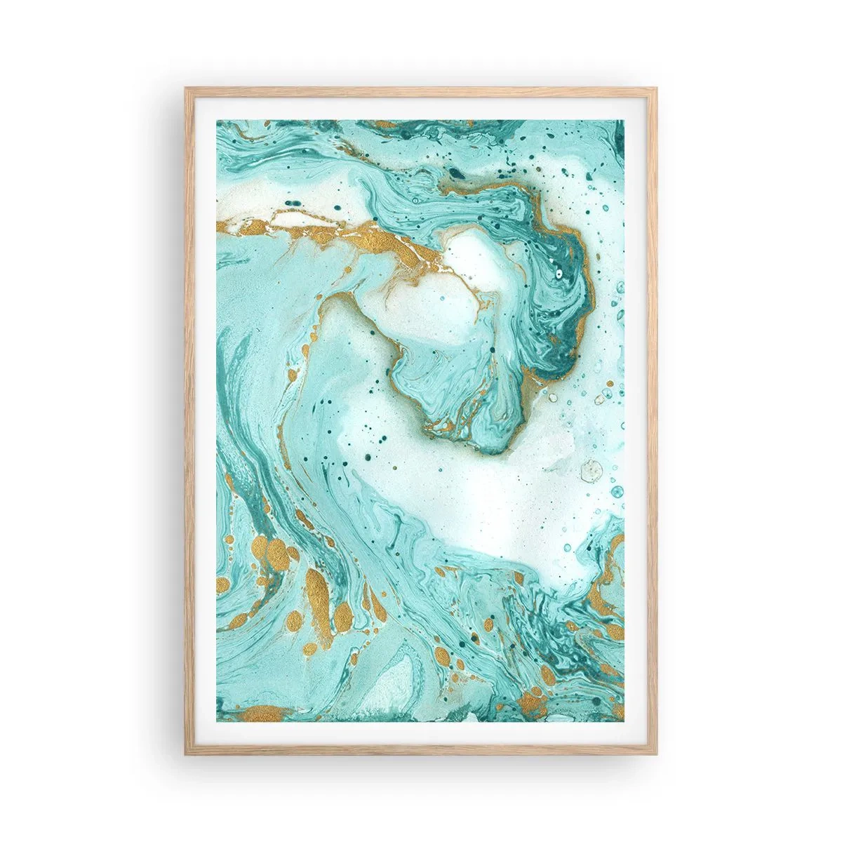 Poster in cornice rovere chiaro - La grande onda del periodo Edo - 70x100 cm