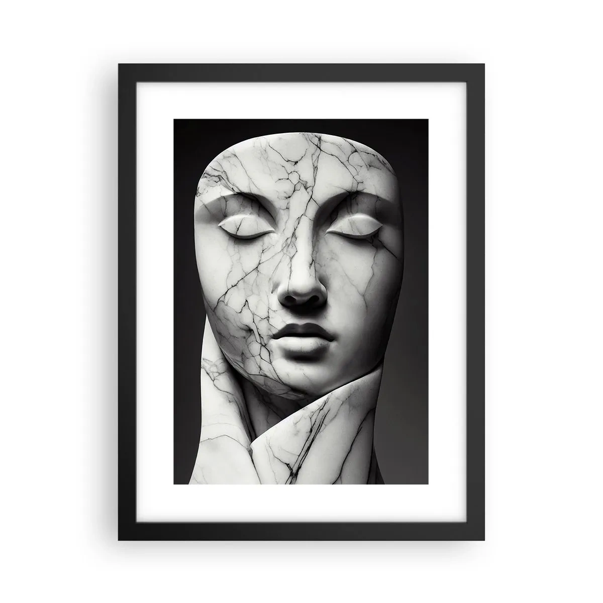 Poster in cornice nera - Forme di marmo - 30x40 cm