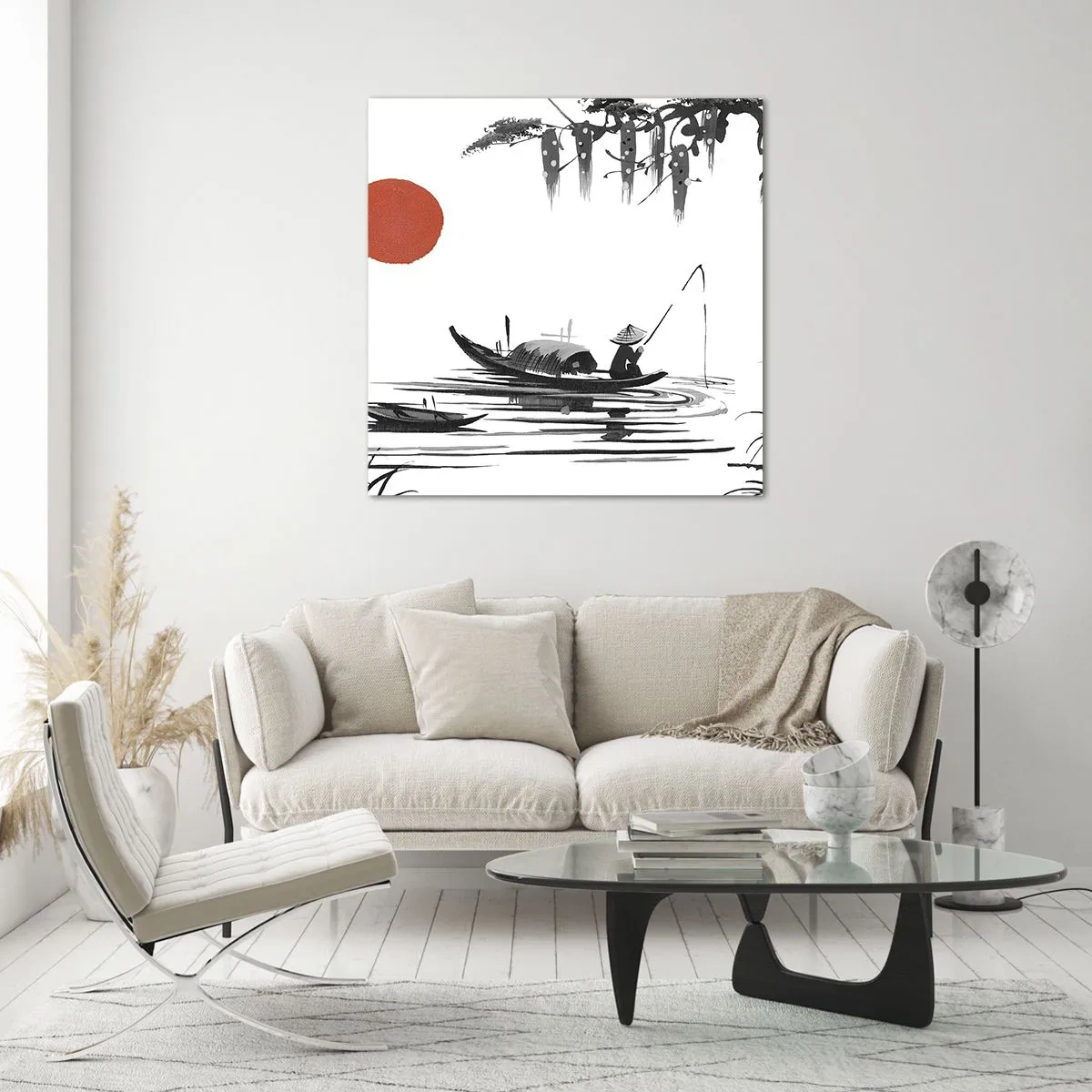 Quadro su vetro - Pomeriggio asiatico - 70x70 cm