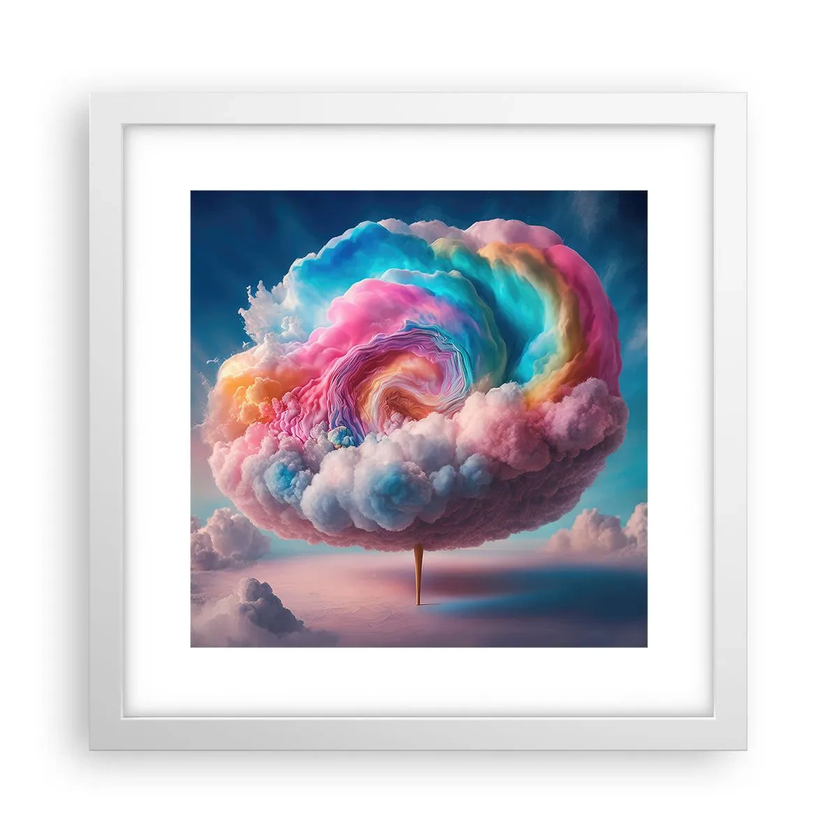 Poster in cornice bianca - Il sogno del luna park - 30x30 cm