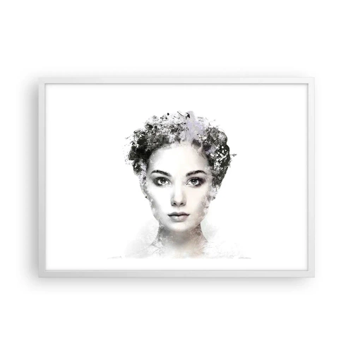 Poster in cornice bianca - Ritratto estremamente alla moda - 70x50 cm