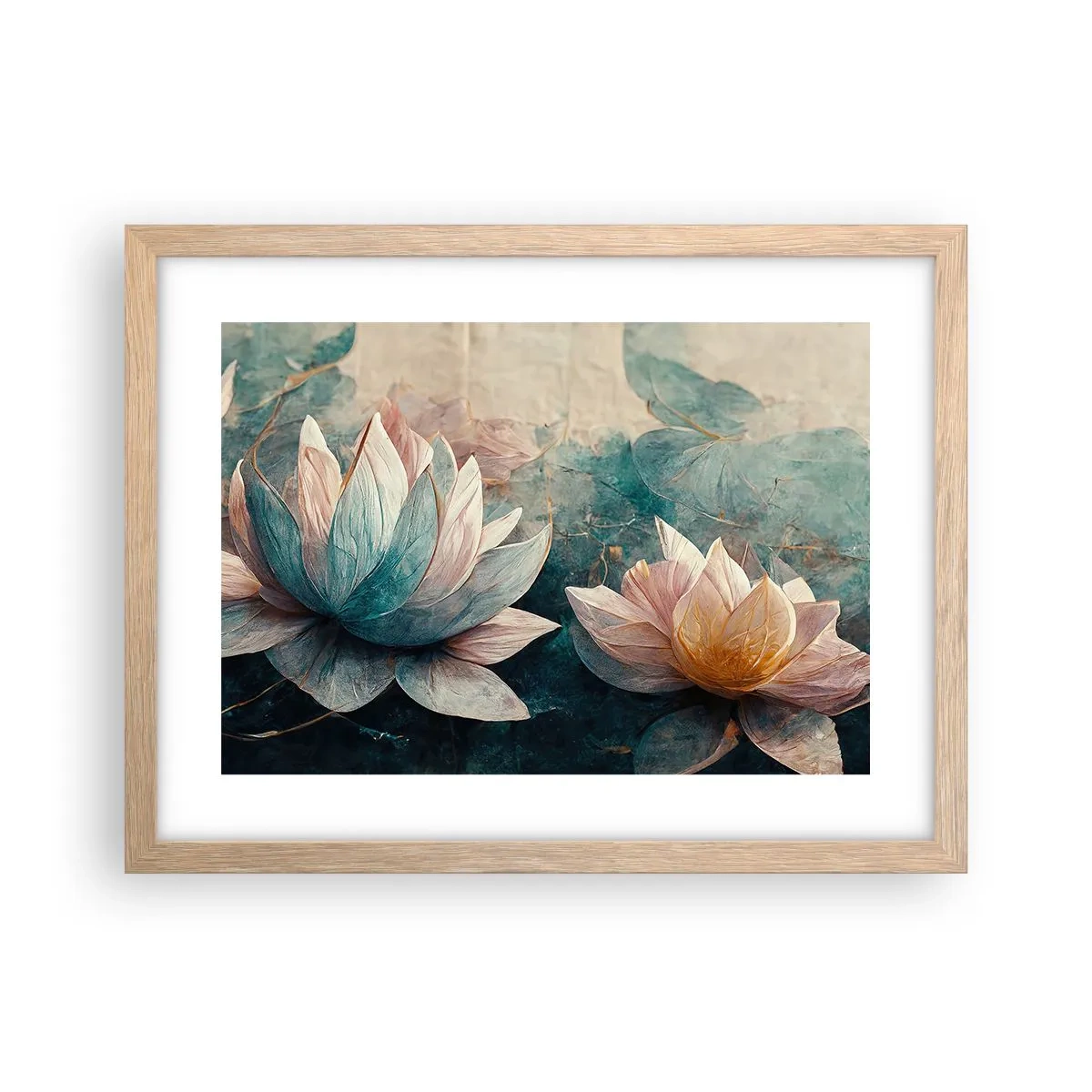 Poster in cornice rovere chiaro - Le stelle del lago - 40x30 cm