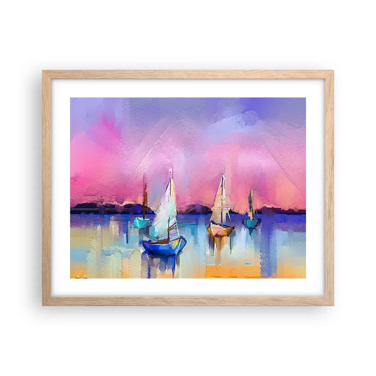 Poster in cornice rovere chiaro - Direzione: mare aperto - 50x40 cm