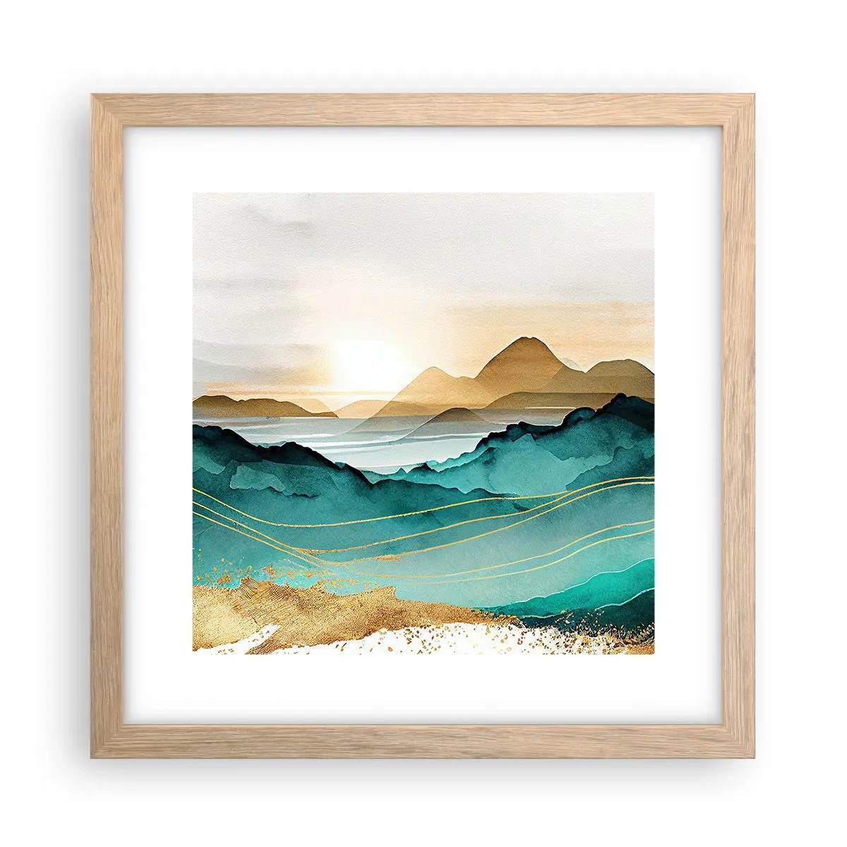 Poster in cornice rovere chiaro - Paesaggio ai confini dell'astrazione - 30x30 cm