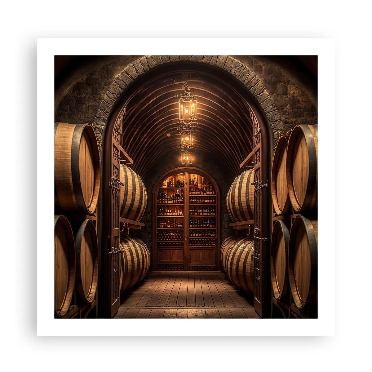 Poster - L'atmosfera della cantina - 60x60 cm