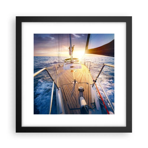 Poster in cornice nera - Correndo sulle onde - 30x30 cm