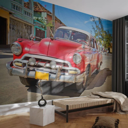 Fotomurali Autoadesivo Deluxe Sticker - Ancora solamente a Cuba - Settore automobilistico, Macchina vintage, Architettura - 100x70 cm