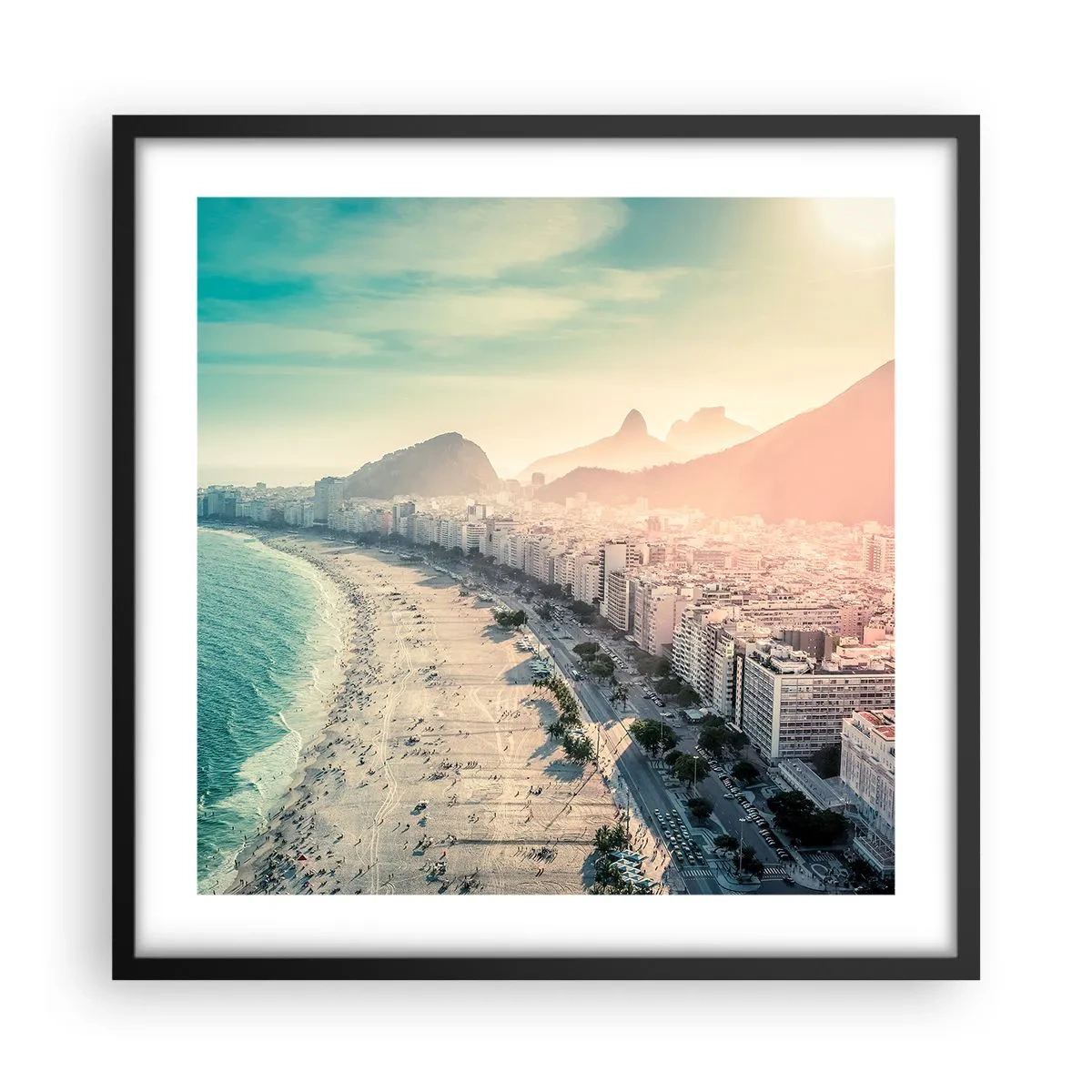 Poster in cornice nera - Vacanze senza fine a Rio - 50x50 cm