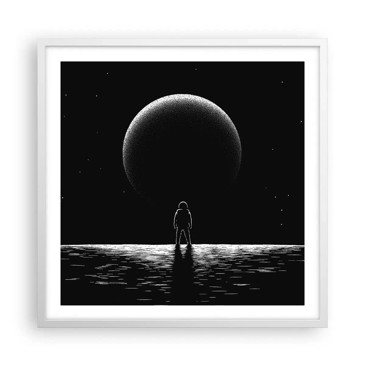 Poster in cornice bianca - Faccia a faccia - 60x60 cm