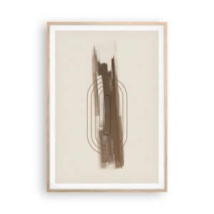 Poster in cornice rovere chiaro - Un soffio di grigio - 70x100 cm