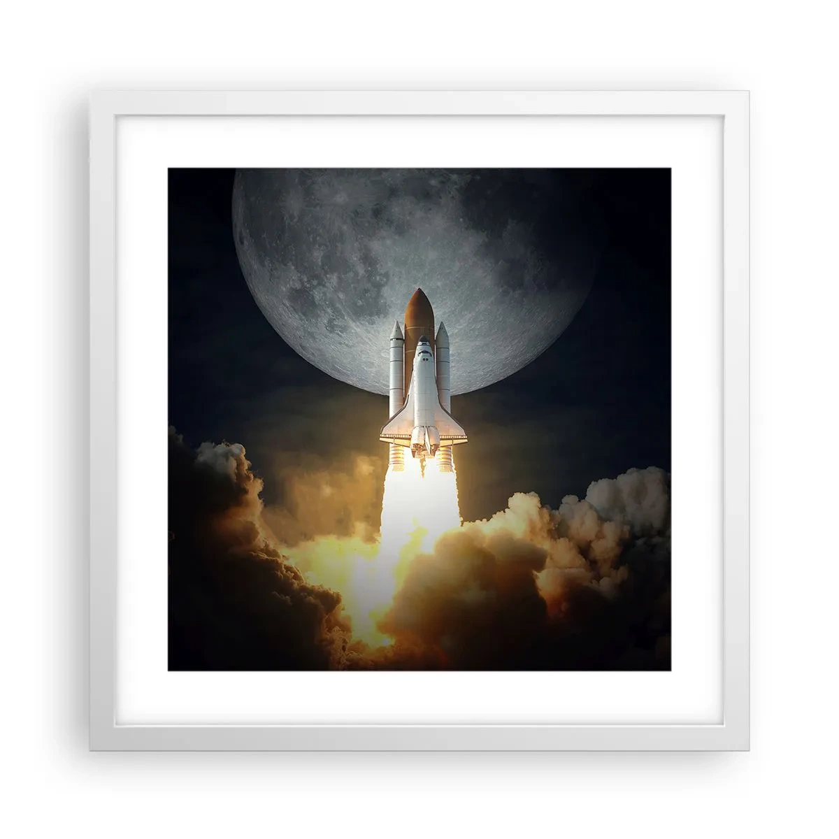 Poster in cornice bianca - L'inizio di un'avventura spaziale - 40x40 cm