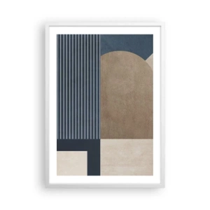 Poster in cornice bianca - Composizione di semplicità e rotondità - 50x70 cm