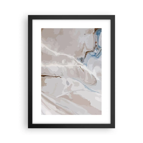 Poster in cornice nera - Meandri blu sotto il bianco - 30x40 cm