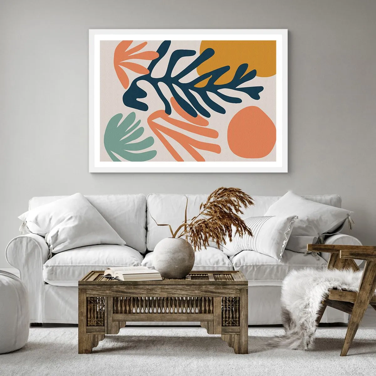 Poster in cornice bianca - Mare di coralli - 40x40 cm
