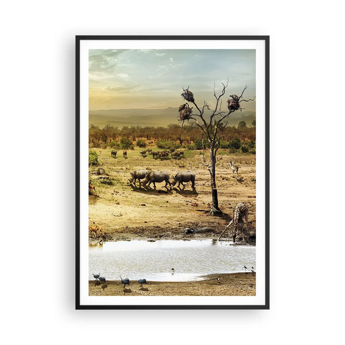 Poster in cornice nera - "Un fiume usciva da Eden…" - 70x100 cm