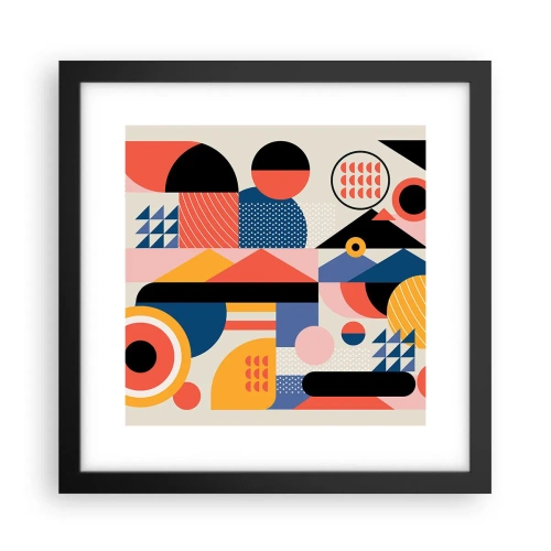 Poster in cornice nera - Composizione: divertiti - 30x30 cm