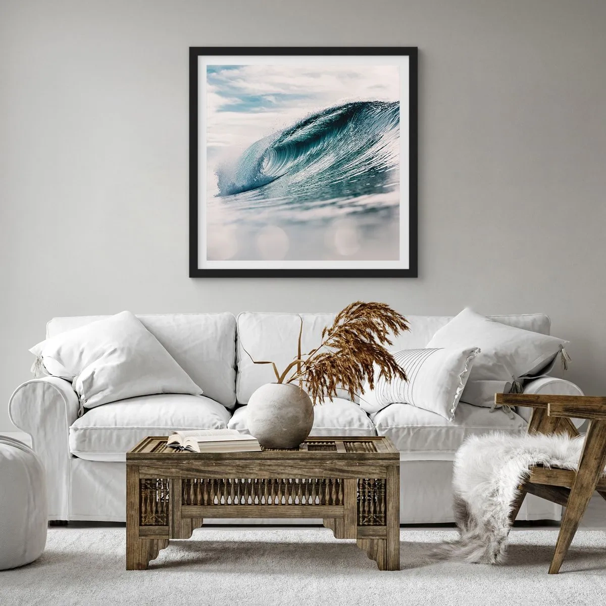 Poster in cornice nera - Cima d'acqua - 60x60 cm