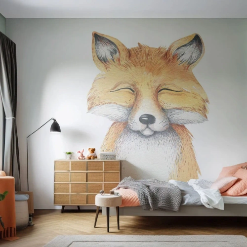 Fotomurali Premium Canvas - Umore da volpe - Per bambini, Volpe, Amicizia - 200x140 cm
