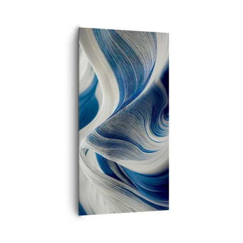 Quadro su tela - Stampe su Tela - Fluidità di blu e di bianco - 65x120 cm