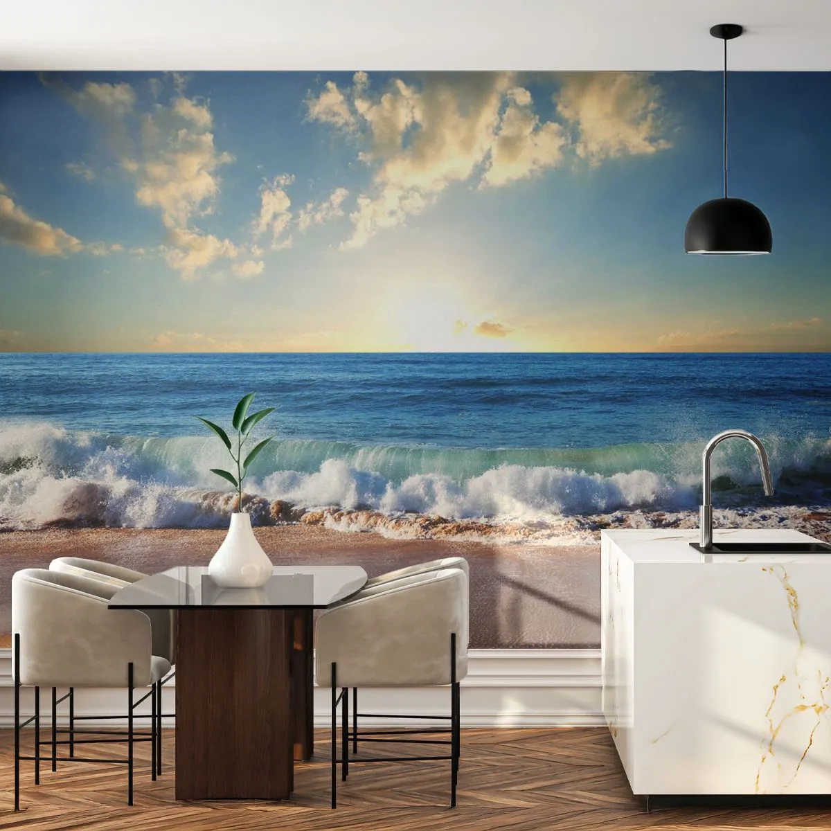 Fotomurali Standard Eco - Insieme movimento e immobilità - Paesaggio, Mare, Spiaggia - 200x140 cm