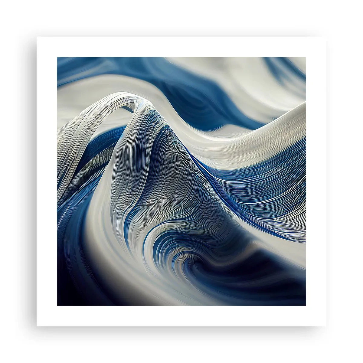 Poster - Fluidità di blu e di bianco - 50x50 cm