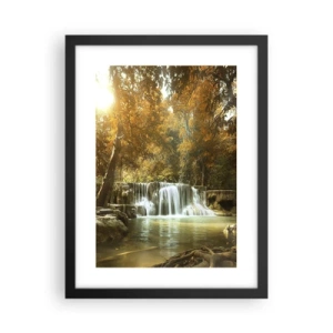 Poster in cornice nera - Cascata nel parco - 30x40 cm