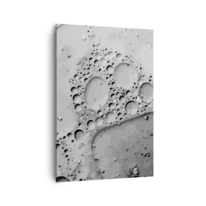 Quadro su tela - Stampe su Tela - Motivo a bolle in bianco e nero in stile minimalista - 70x100cm - Tracce di schiuma - Decorazione murale moderna per soggiorno e camera da letto ARTTOR