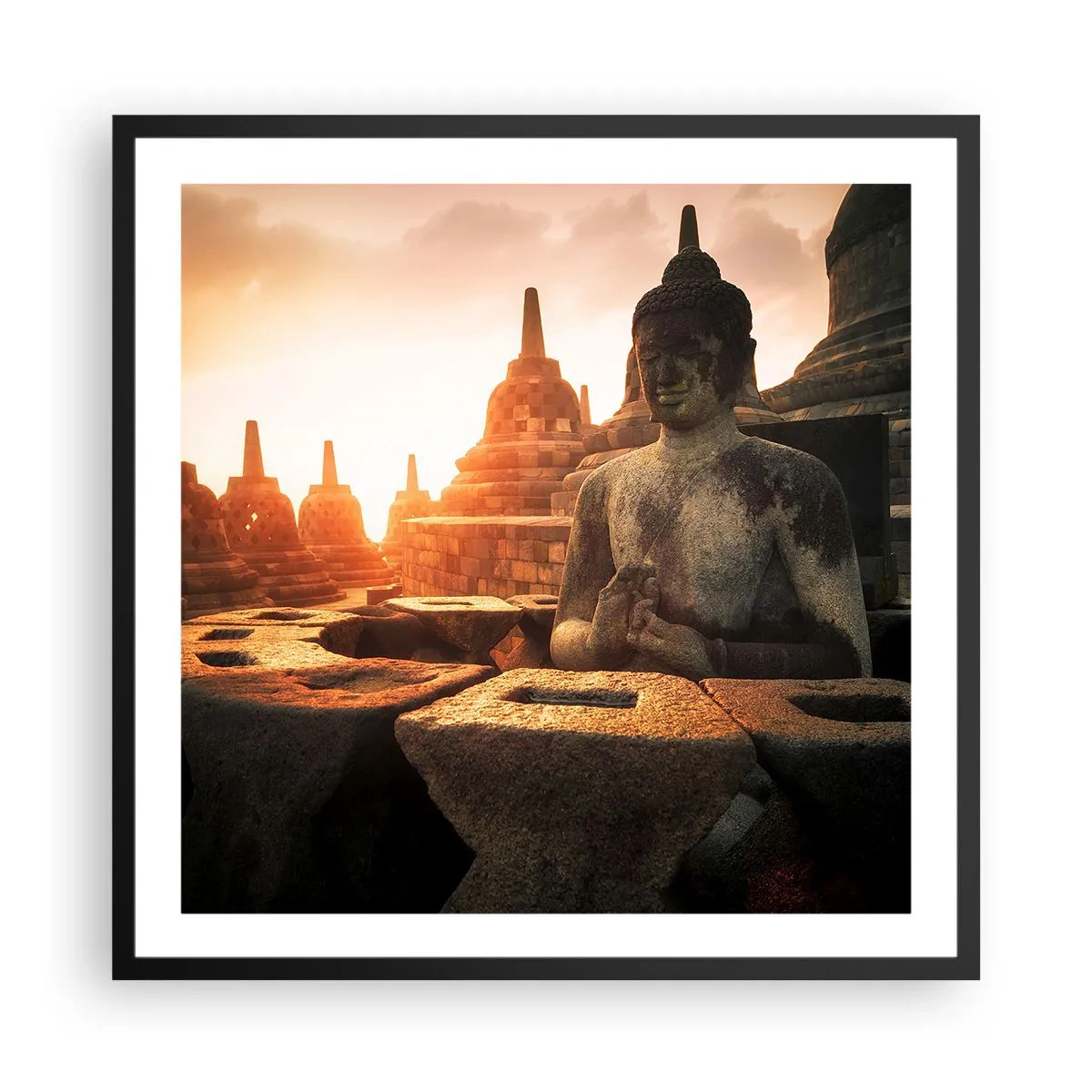 Poster in cornice nera - La pagoda della grande saggezza - 60x60 cm