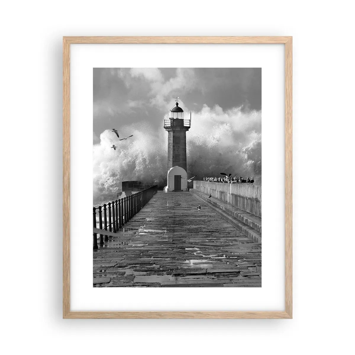 Poster in cornice rovere chiaro - Senza paura - 40x50 cm