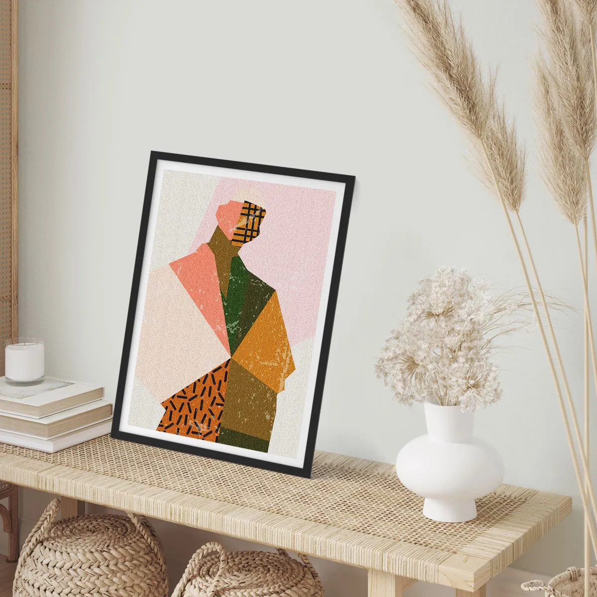 Poster in cornice nera - Silhouette astratta in forme geometriche - 50x70cm - L'uomo: un essere complesso - Decorazione murale moderna per soggiorno e camera da letto ARTTOR