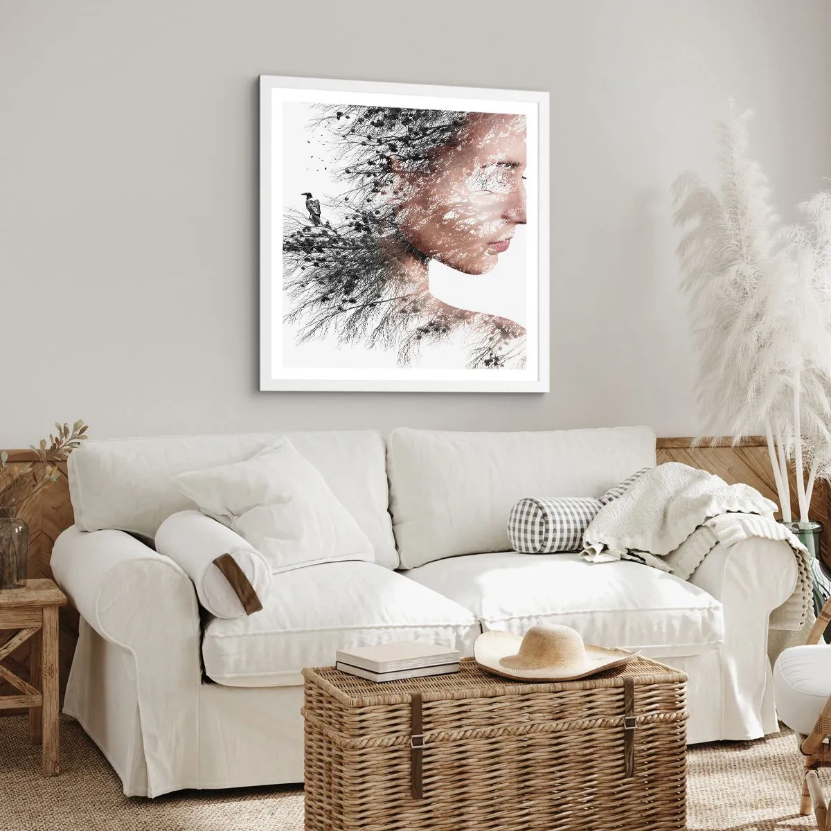 Poster in cornice bianca - Lo spirito della foresta - 50x50 cm