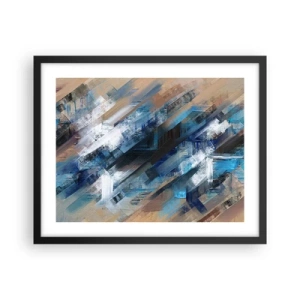 Poster in cornice nera - Sulla diagonale blu - 50x40 cm