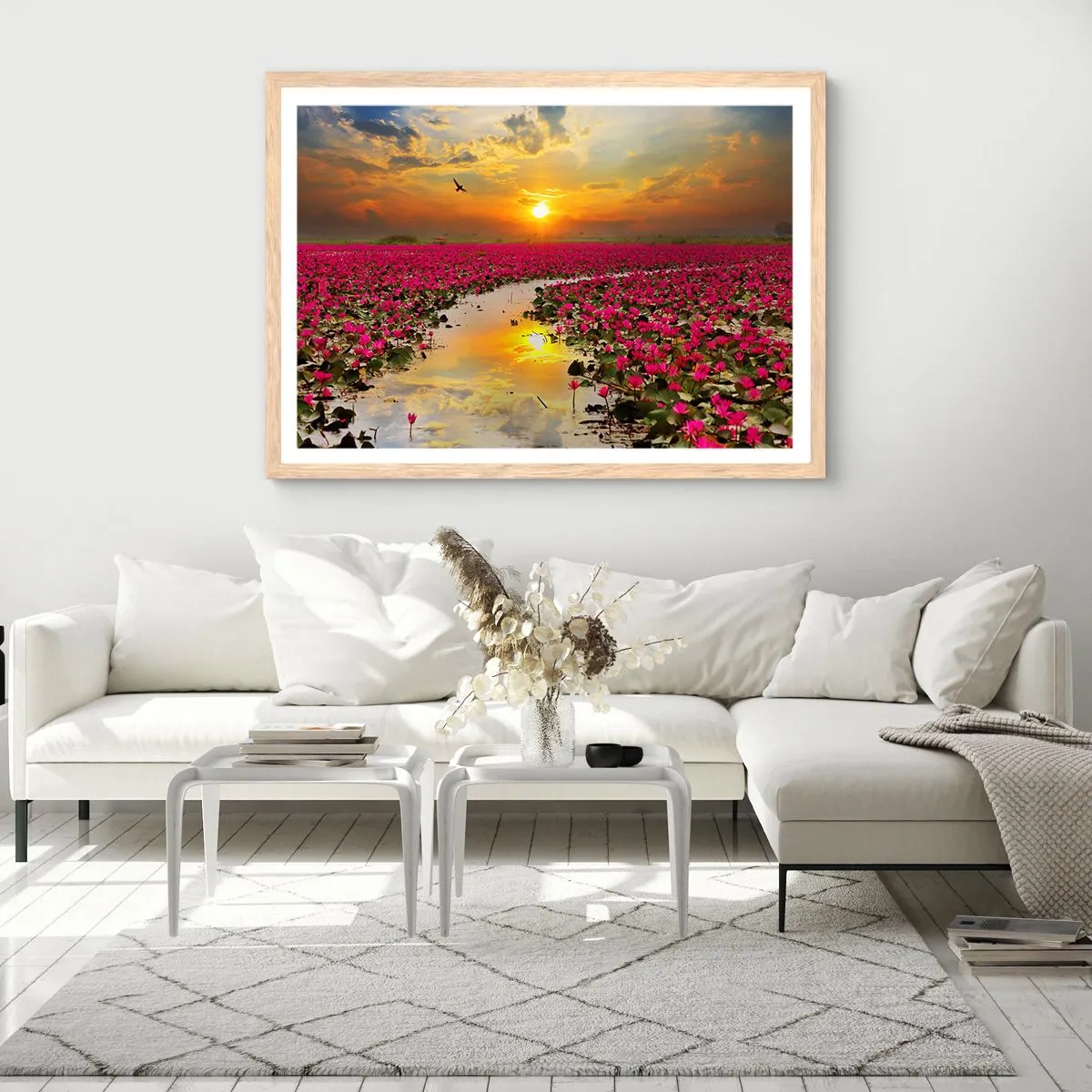 Poster in cornice rovere chiaro - La vita segreta del lago - 100x70 cm