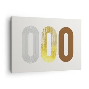 Quadro su tela - Stampe su Tela - Motivo astratto di tre forme geometriche - 70x50cm - Ohh! - Decorazione murale moderna per soggiorno e camera da letto ARTTOR