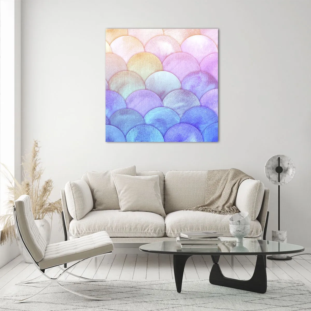 Quadro su vetro - Scaglie perlate - 30x30 cm
