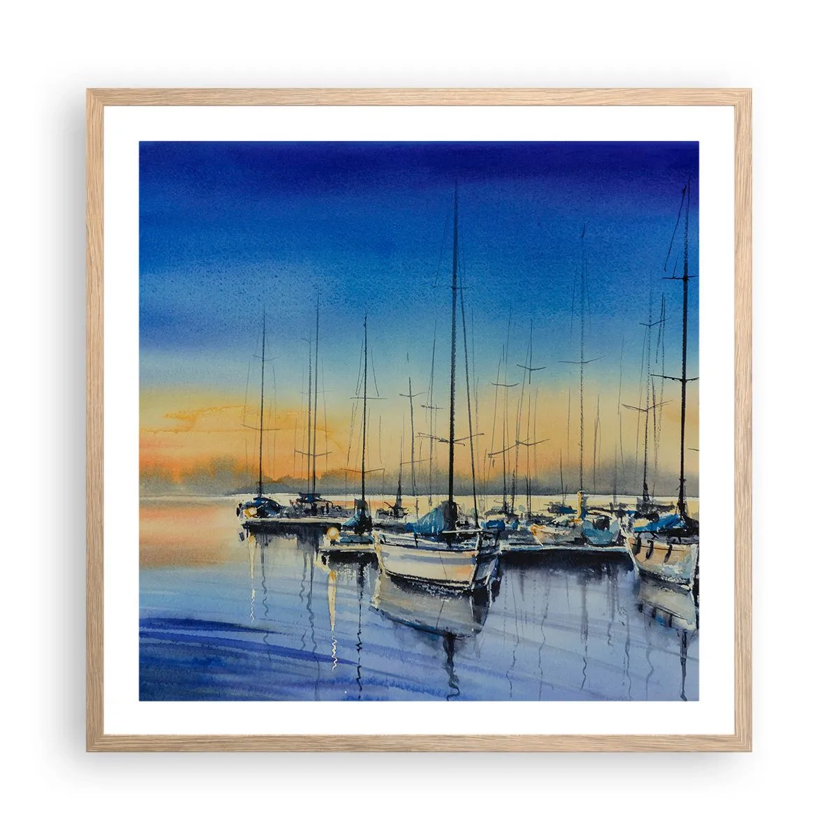 Poster in cornice rovere chiaro - La fine di una buona giornata - 60x60 cm