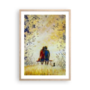 Poster in cornice rovere chiaro - Attimo magico - 50x70 cm