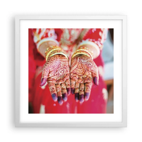 Poster in cornice bianca - Pronta ad afferrare la fortuna - 40x40 cm