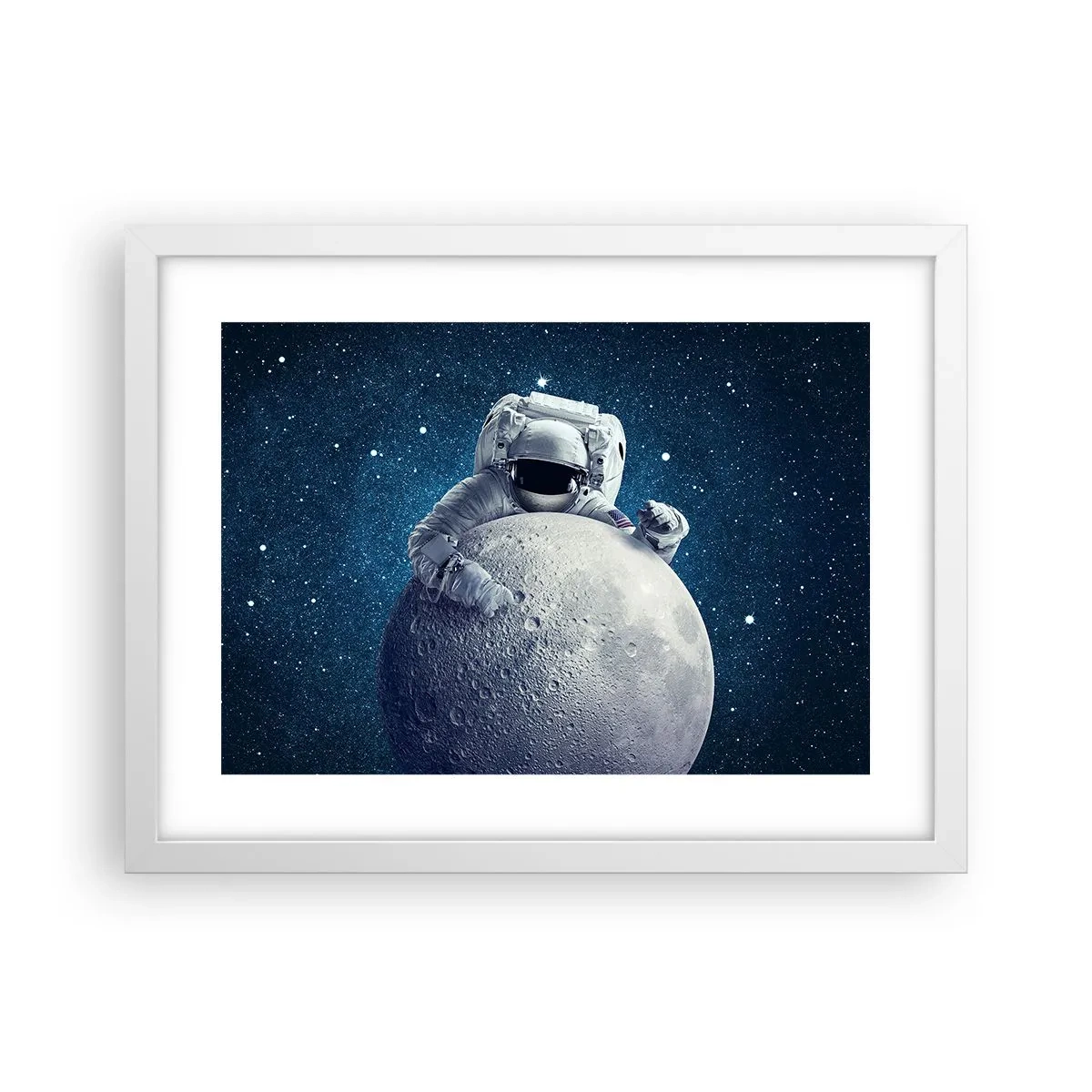 Poster in cornice bianca - Burlone spaziale - 40x30 cm
